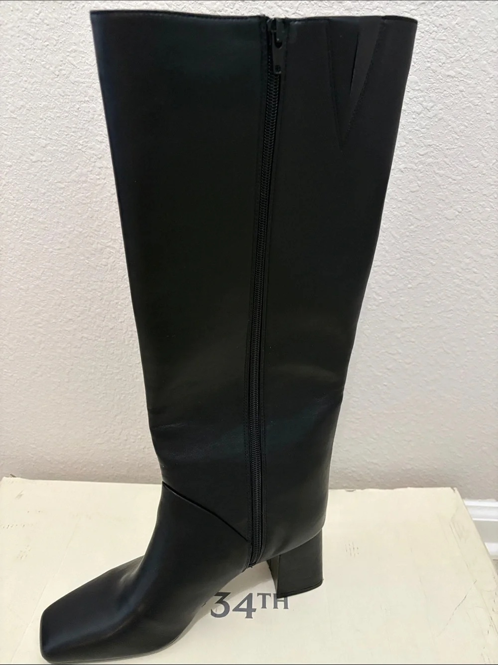Classic Black Knee-High Leather Boot